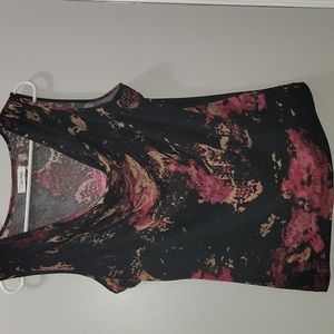 Calvin Klein Draped Sleeveless Blouse PETITE LARGE